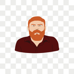 Man face vector icon isolated on transparent background, Man face logo design