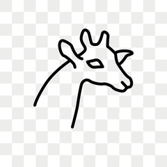 Giraffe vector icon isolated on transparent background, Giraffe logo design