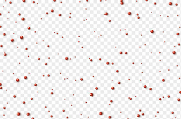 Shape 3D ball beads color red on transparent background.