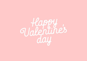 Happy Valentines Day isolated lettering vector illustration