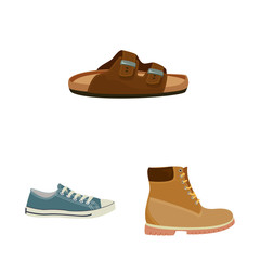 Vector illustration of man and foot logo. Collection of man and wear stock vector illustration.