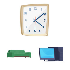 Isolated object of furniture and work sign. Set of furniture and home vector icon for stock.