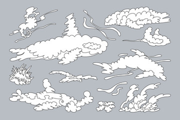 vector animal shaped cloud set