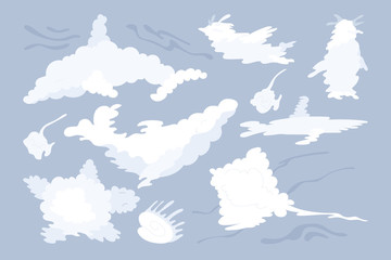 vector animal shaped cloud set