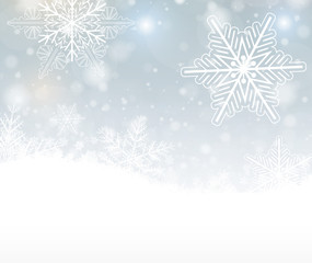 Fototapeta na wymiar Christmas background with snowflakes, winter snow background