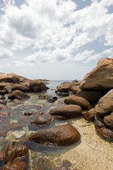 Fototapeta na wymiar Tide Pools on Pigeon Island National Park across from Nilaveli Beach in Trincomalee state Sri Lanka Asia