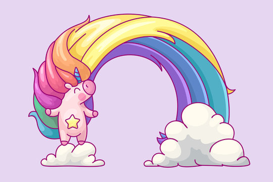vector volume rainbow unicorn