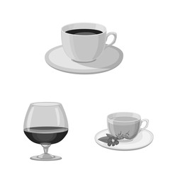 Vector illustration of drink and bar symbol. Set of drink and party vector icon for stock.