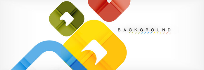 Square geometric background, multicolored template for business or technology presentation or web brochure cover layout, wallpaper.