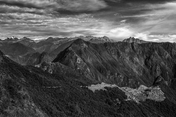 Obraz premium View of the Lost Incan City of Machu Picchu near Cusco, Peru. Machu Picchu is a Peruvian Historical Sanctuary and a UNESCO World Heritage Site. Machu Picchu is located in the Cusco Region in Peru.