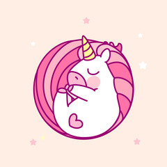 vector pink unicorn room art