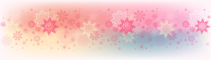 Christmas composition of a set of snowflakes of different colors.