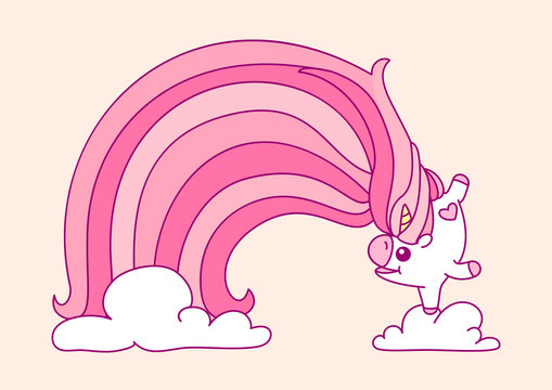vector pink unicorn room art