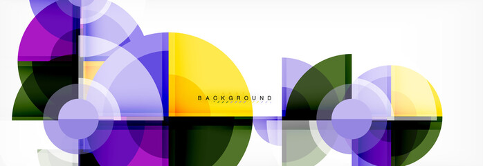 Obraz premium Abstract background - multicolored circles, trendy minimal geometric design