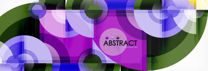 Abstract background - multicolored circles, trendy minimal geometric design