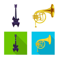 Isolated object of music and tune icon. Collection of music and tool stock symbol for web.