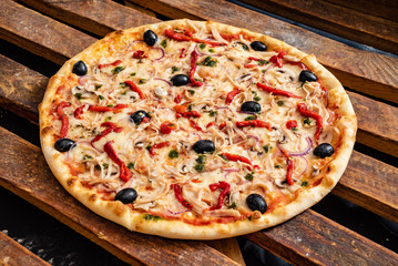 pizza with olives