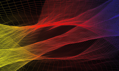 arrière-plan abstrait 3D filaire couleurs © esoxx