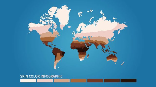 skin world map color infographic . skin vector graphic animation