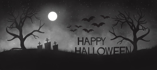 Spooky illustration for halloween party invitation/poster/flyer