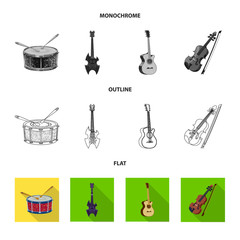 Isolated object of music and tune icon. Collection of music and tool stock symbol for web.