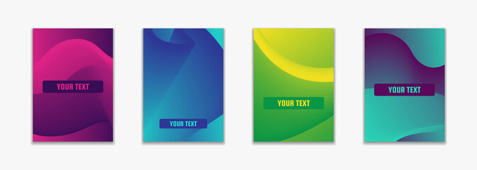 Fluid color simple covers. Colorful geometric shapes composition. Trendy minimal design of vector illustration. For business card, advertising, party event, abstract hipster banner, journal