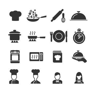 Vector image set of cooking icons.