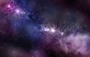 The Galaxy is covered with a violet-blue atmosphere and the clouds are spinning