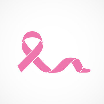 Vector image of breast cancer awareness ribbon.Pink ribbon.