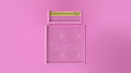Pink Concert Speaker 3d illustration