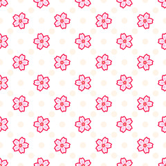 Simple pattern with small scale blooming flowers