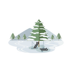 Ski Snow Winter Sport Landscape Vector