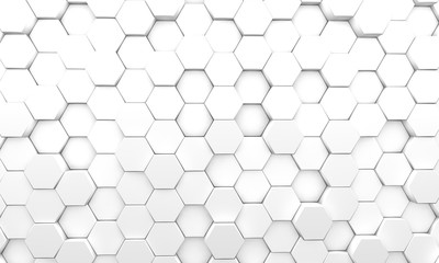 white hexagon background