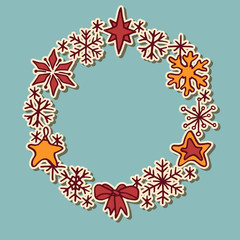 Christmas doodle wreath