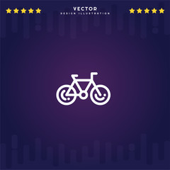 Fototapeta na wymiar Outline Bicycle icon isolated on gradient background, for website design, mobile application, logo, ui. Editable stroke. Vector illustration. Eps10.