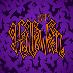 Halloween greeting card lettering