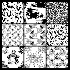 Halloween seamless patterns set