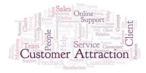 Obraz premium Customer Attraction word cloud.