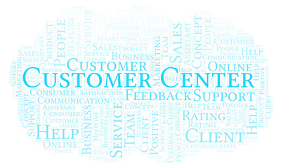 Obraz premium Customer Center word cloud.