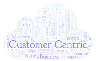 Obraz premium Customer Centric word cloud.