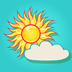 Sun with a cloud in the sky