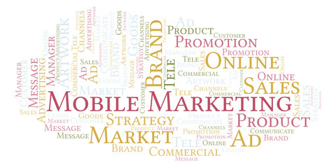 Word cloud with text Mobile Marketing.