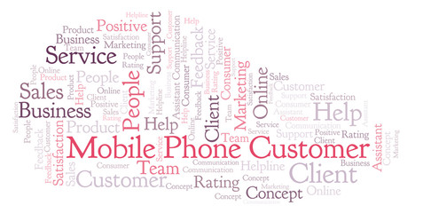 Fototapeta premium Mobile Phone Customer word cloud.