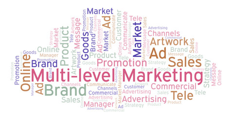 Obraz premium Word cloud with text Multi-level Marketing.
