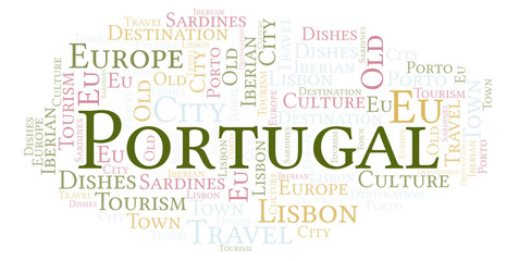 Fototapeta premium Word cloud with text Portugal.