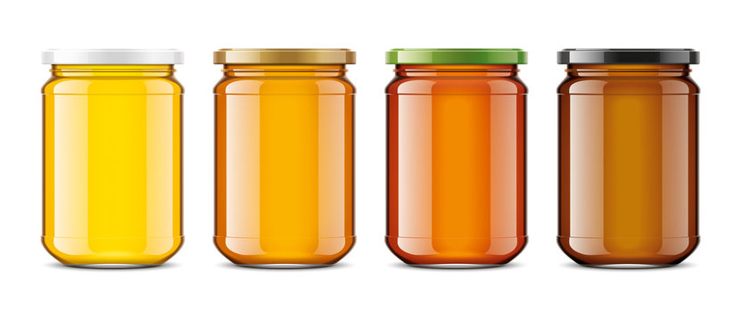 Clear Honey Jar Mockup. Big Size 