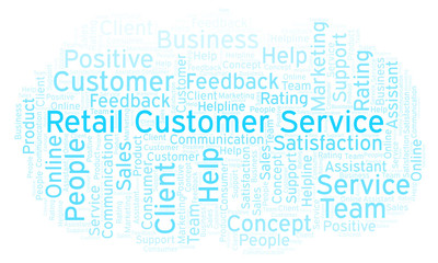 Retail Customer Service word cloud.