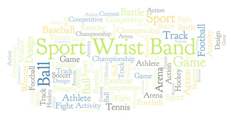 Fototapeta premium Sport Wrist Band word cloud.