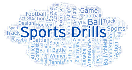 Obraz premium Sports Drills word cloud.