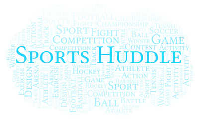 Obraz premium Sports Huddle word cloud.